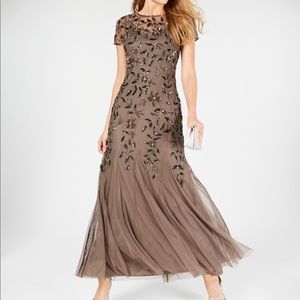 Size 16 Adrianna Papell floral beaded gown dress